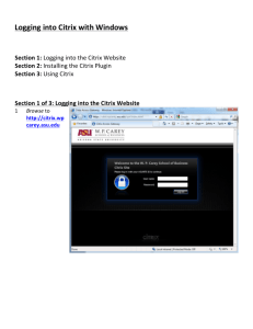 Logging into Citrix with Windows Section 1