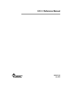 C/C++ Reference Manual - Concurrent Software Portal