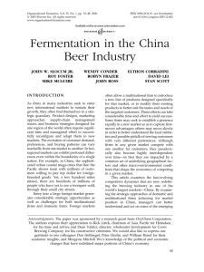 Fermentation in the China Beer Industry