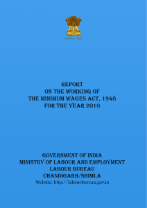 Report on the working of the Minimum Wages Act