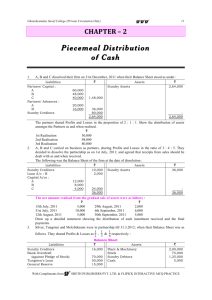 Piecemeal Distribution of Cash - Ghanshyamdas Saraf College of