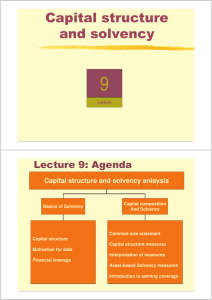 Capital structure and solvency