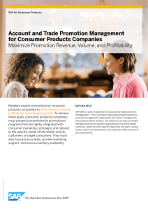 Account and Trade Promotion Management for Consumer Products