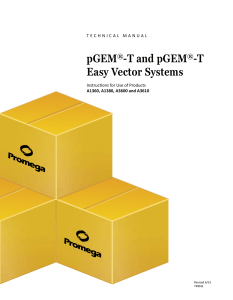 pGEM -T and pGEM -T Easy Vector Systems