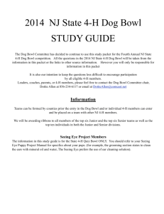 2014 NJ State 4-H Dog Bowl Study Guide  - New Jersey 4-H