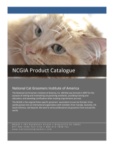 NCGIA Product Catalogue - National Cat Groomers Institute of