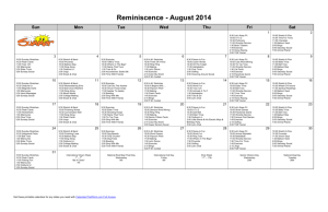 Reminiscence - August 2014