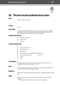 56. The microscale synthesis of azo dyes