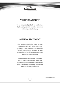 VISION STATEMENT MISSION STATEMENT