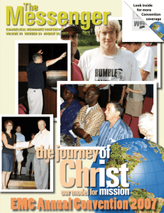 Vol. 45 No. 14 August 15, 2007 - Evangelical Mennonite Conference