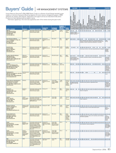 Buyers' Guide HR MANAGEMENT SYSTEMS