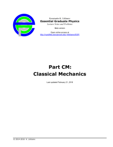 Part CM: Classical Mechanics