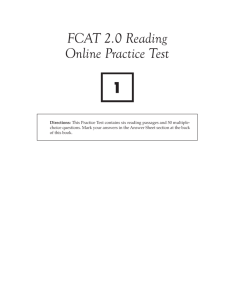FCAT 2.0 Reading Online Practice Test 1