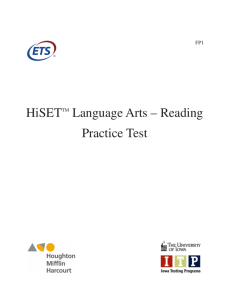 Reading Practice Test - HiSET