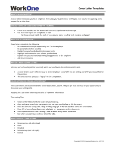 Cover Letter Templates