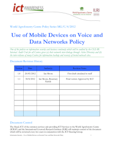Use of Mobile Devices on Voice and Data Networks Policy 30082012