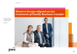 Western Europe aligned on tax treatment of Family Business transfer