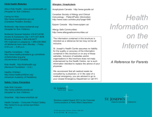 Health information on the internet - St. Joseph's Health Centre Toronto