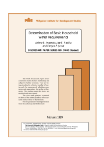 Determination of Basic Household Water Requirements