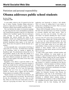 Obama addresses public school students