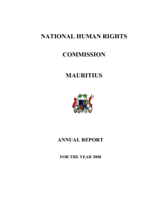 NATIONAL HUMAN RIGHTS COMMISSION MAURITIUS