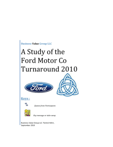 Study of the Ford Motor Company: Turnaround 2010