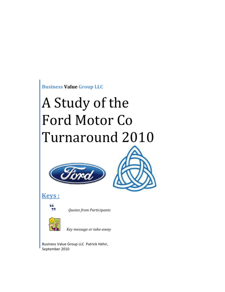 case study 2 the turnaround at ford