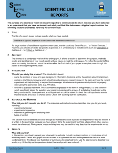 scientific lab reports