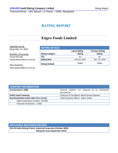 Rating Report - JCR-VIS Credit Rating Co. Ltd.