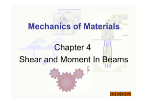 Mechanics of Materials Chapter 4 Shear and Moment In Beams