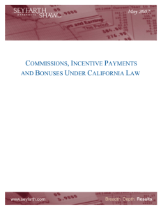 commissions, incentive payments and bonuses under california law
