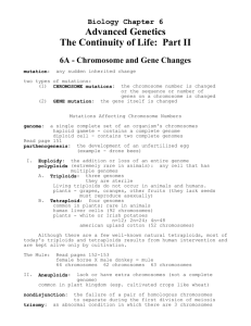 Biology Chapter 6 Advanced Genetics The Continuity of Life: Part II