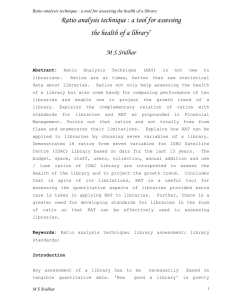 Ratio analysis technique : a tool for assessing