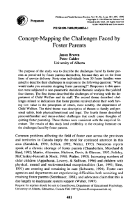 (1999). Concept-mapping the challenges faced by foster parents