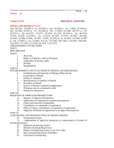 Mines and Minerals Act