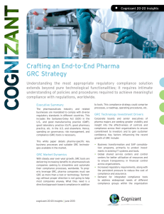 Crafting an End-to-End Pharma GRC Strategy