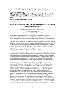 Risk Management and Blame-Avoidance: A Political Science