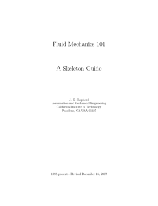 Fluid Mechanics 101 A Skeleton Guide