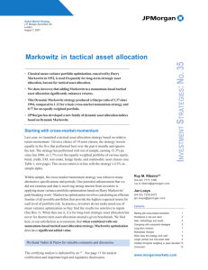 Markowitz in tactical asset allocation