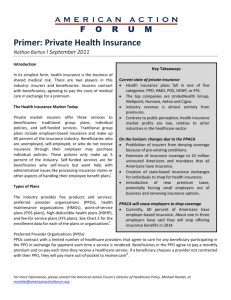 Primer: Private Health Insurance
