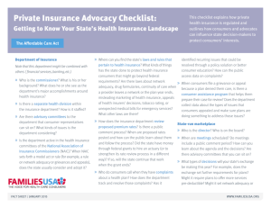 Private Insurance Advocacy Checklist: