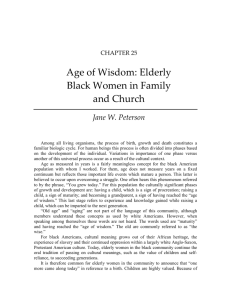Age of Wisdom: Elderly Black Women in Family and Church