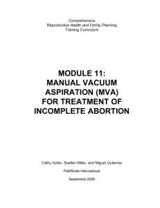 (mva) for treatment of incomplete abortion