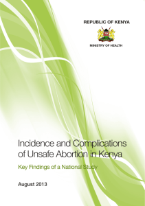 Incidence and Complications of Unsafe Abortion in Kenya
