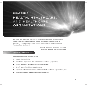 health, healthcare, and healthcare organizations