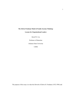 1 The Edwin Friedman Model of Family Systems Thinking: Lessons