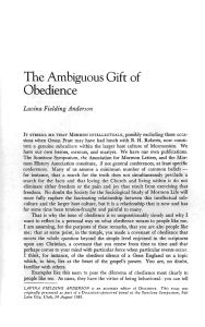 The Ambiguous Gift of Obedience - Dialogue: A Journal of Mormon