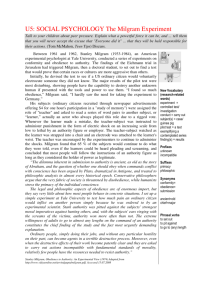 U5: SOCIAL PSYCHOLOGY The Milgram Experiment