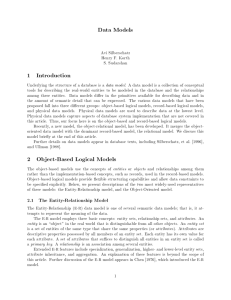 Data Models 1 Introduction 2 Object-Based Logical