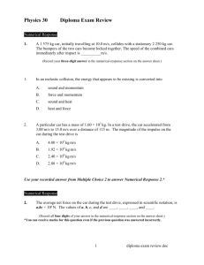 Physics 30 Diploma Exam Review